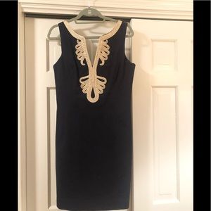 Lily Pulitzer Navy/Gold Shift Dress